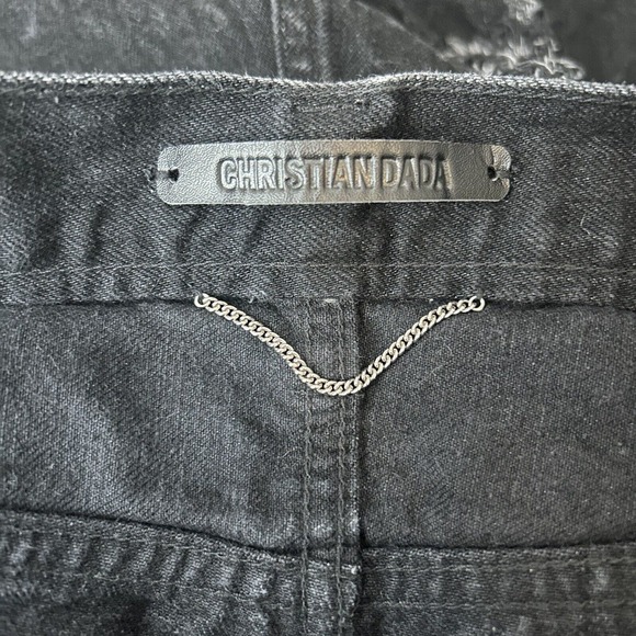 Christian Dada Black 70s Skate Distressed Jeans Men's Size 50 / US 34 - Picture 6 of 11
